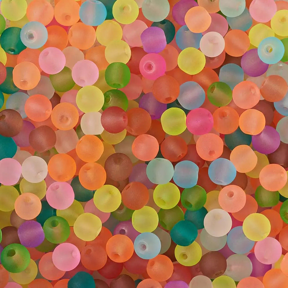 Wholesale 500pcs 4/6/8/10mm Frosted Glass Beads
